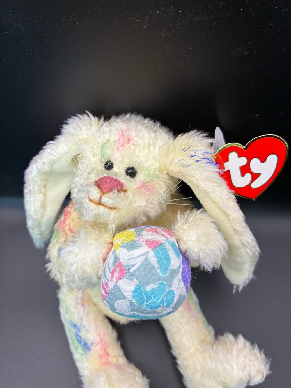 Reserve for @sharyl - Ty Pastel Bunny Plush with Floral Blue Ball